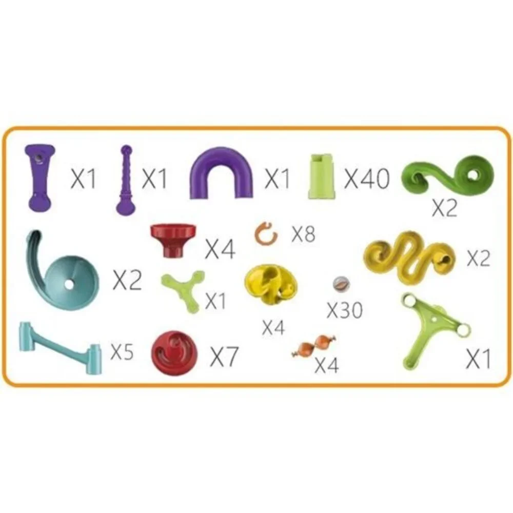113 Pcs Marble Run for Kids Compact Set, STEM Learning Construction Building Toy